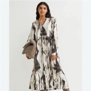 H&M ankle length Lyocell dress - Black and White and grey